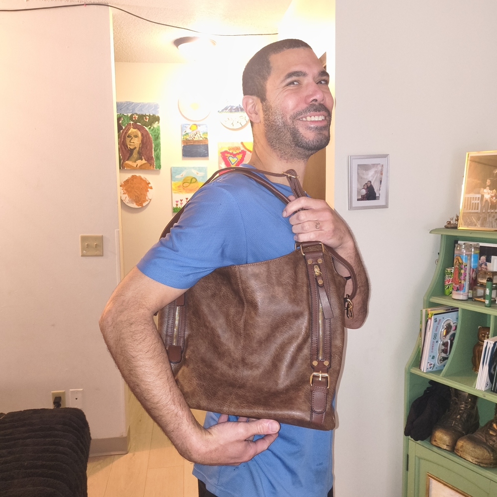 Men's Brown Leather Shoulder Bag